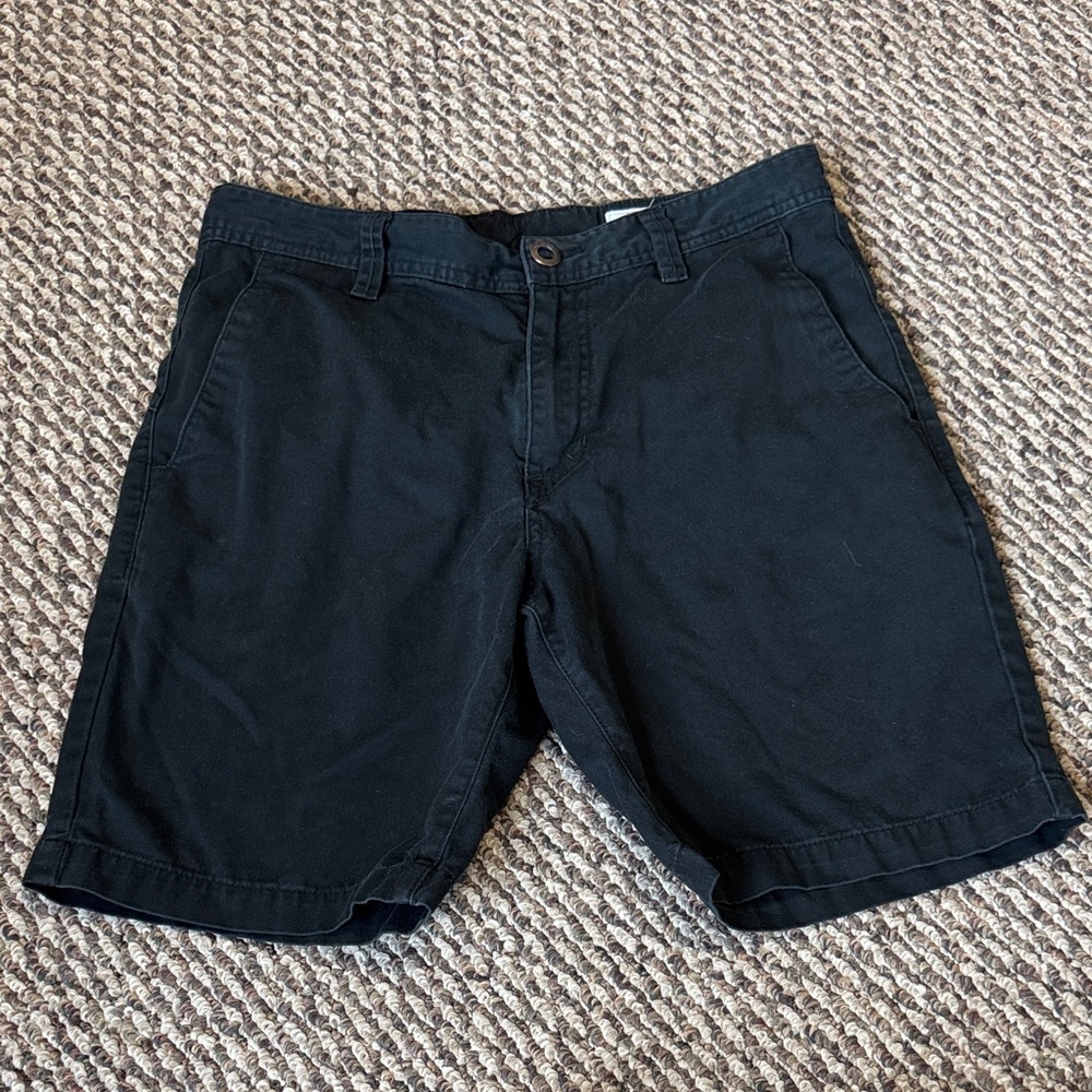 Volcom Men's Black Flat-Front Casual Shorts